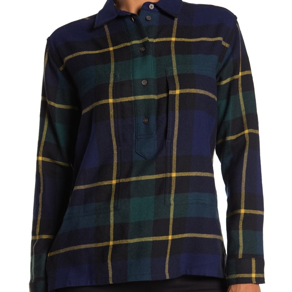 Burberry Winter Plaid Flannel ShirtBlue Green